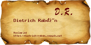 Dietrich Rabán névjegykártya